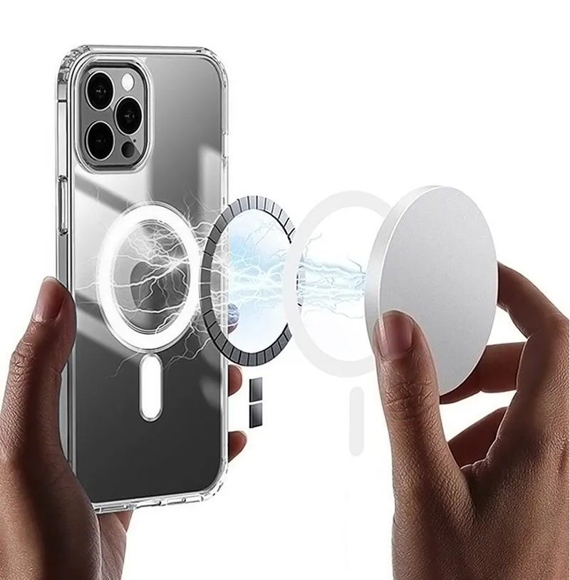 Magsofe Transparent Clear Acrylic Magnetic Shockproof Phone Cases for iPhone 15 14 13 12 11 Pro Max Mini XR XS X 8 7 Plus Samsung S23 S22 Ultra With Retail Package