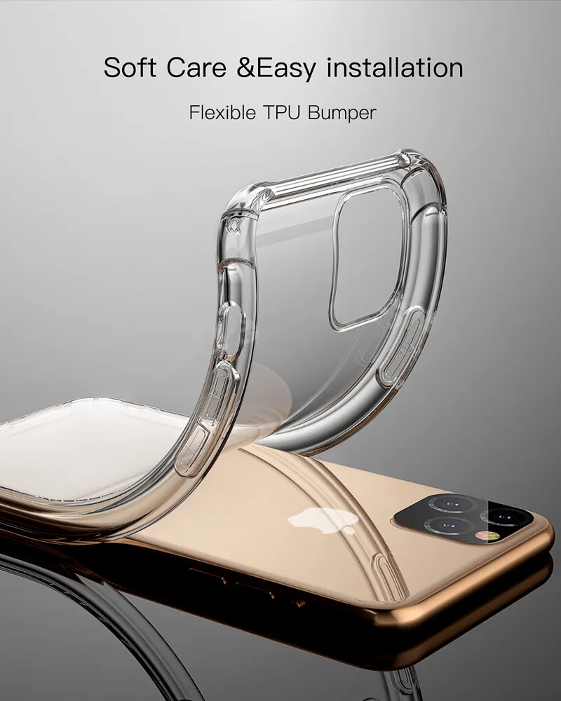 Soft TPU Clear Phone Case Transparent Shockproof for iPhone