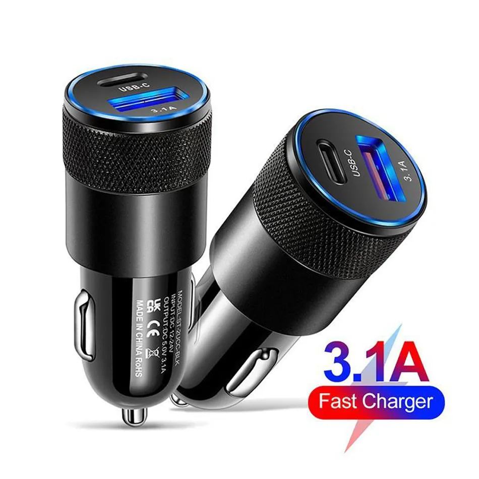 High-Quality USB Dual Port Car Charging, 20 W 3.1A Adapter for iPhones