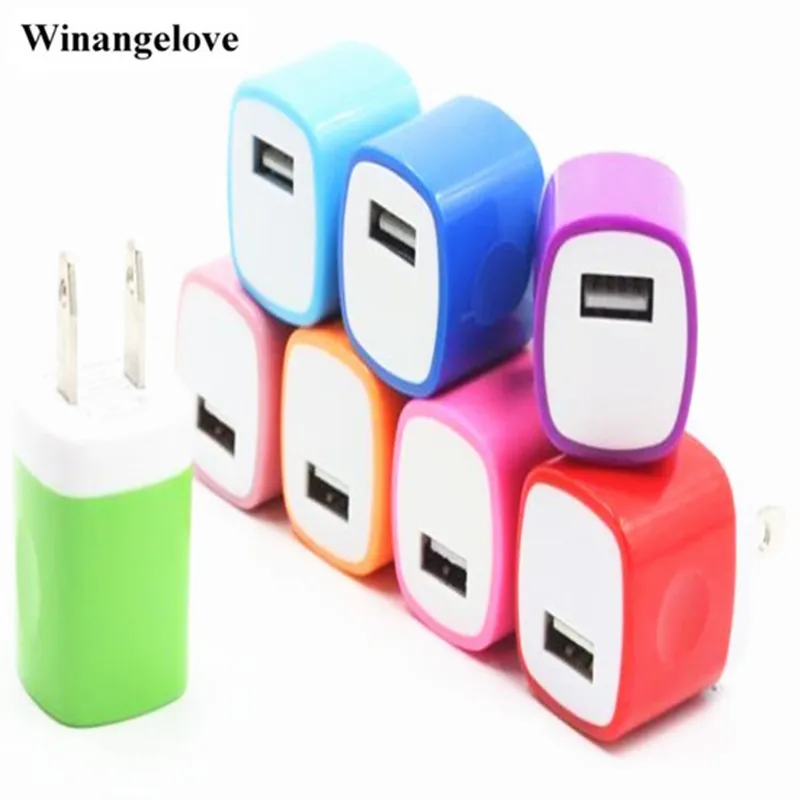 Colorful 1A USB Wall Charger Adapter for iPhone 5 6 7 Samsung S6 S7