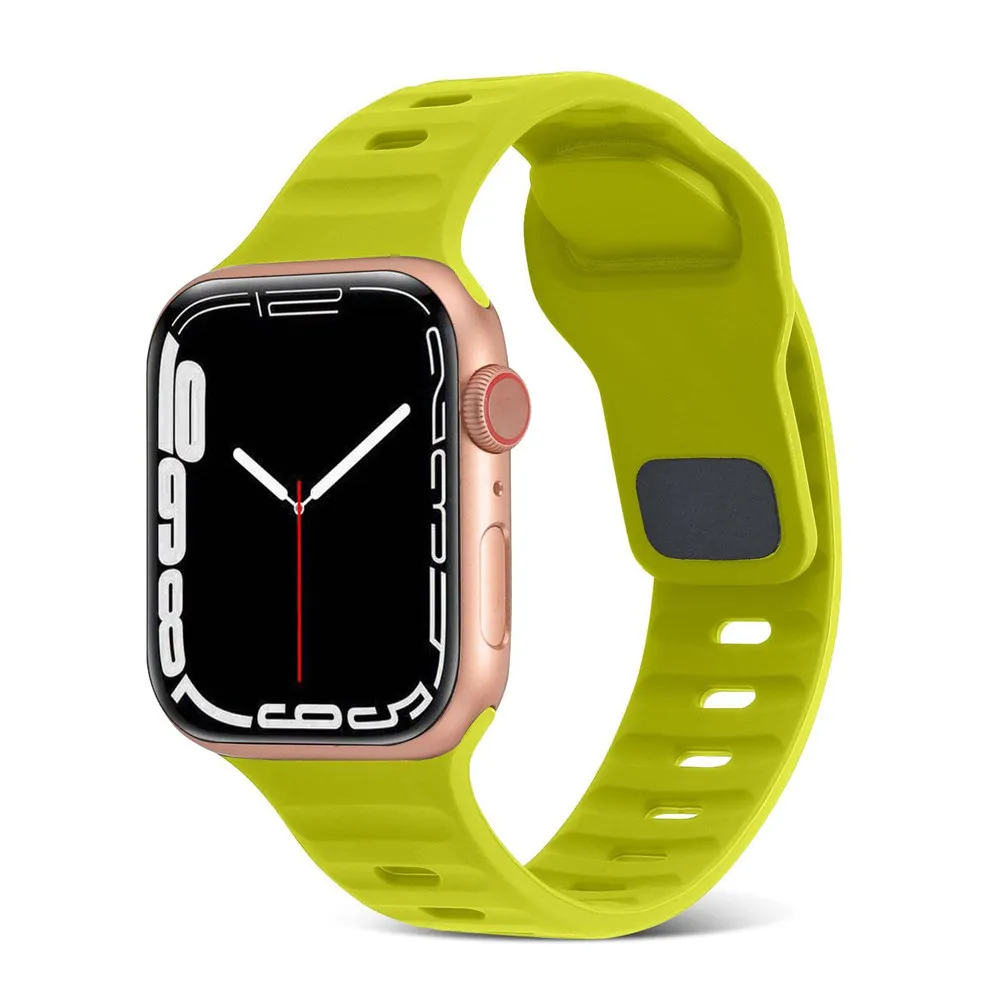 Soft Silicone Waterproof Sport Bands Compatible with Apple Watch 38mm 40mm 41mm 42mm 44mm 45mm 49mm