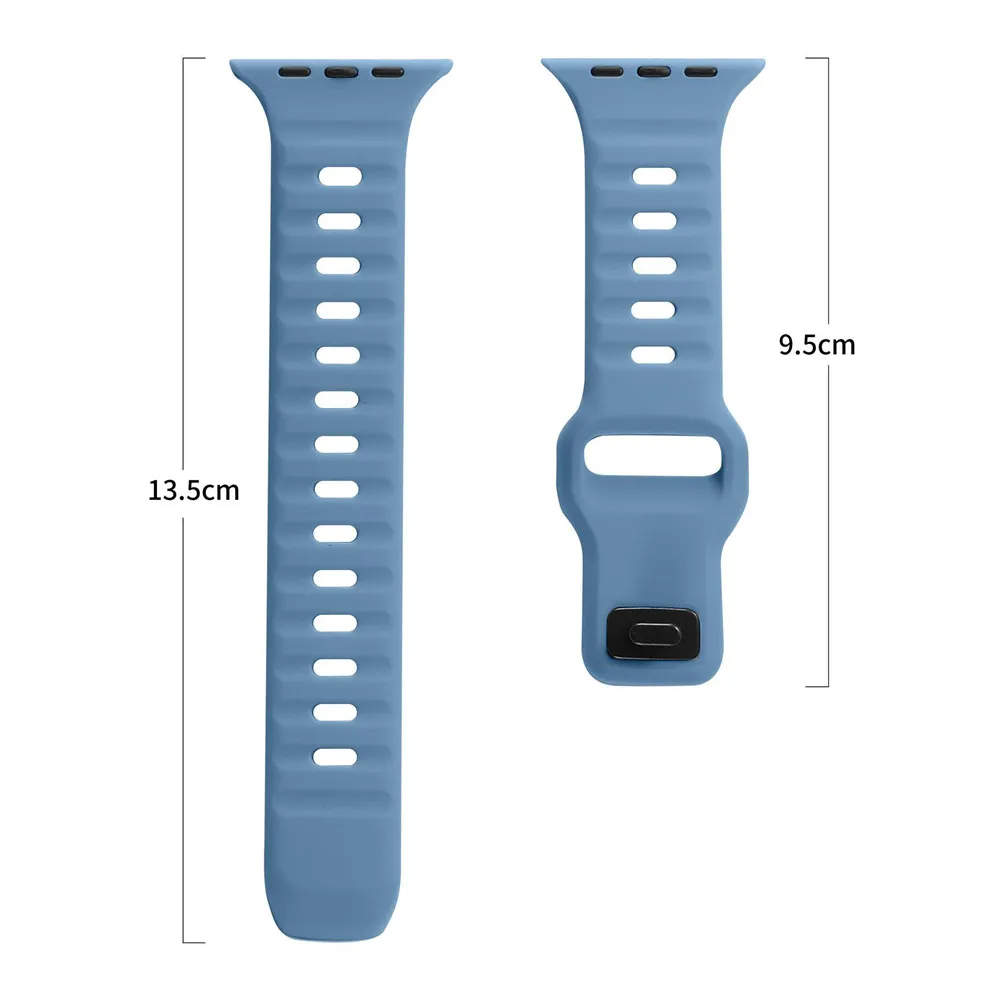 Soft Silicone Waterproof Sport Bands Compatible with Apple Watch 38mm 40mm 41mm 42mm 44mm 45mm 49mm