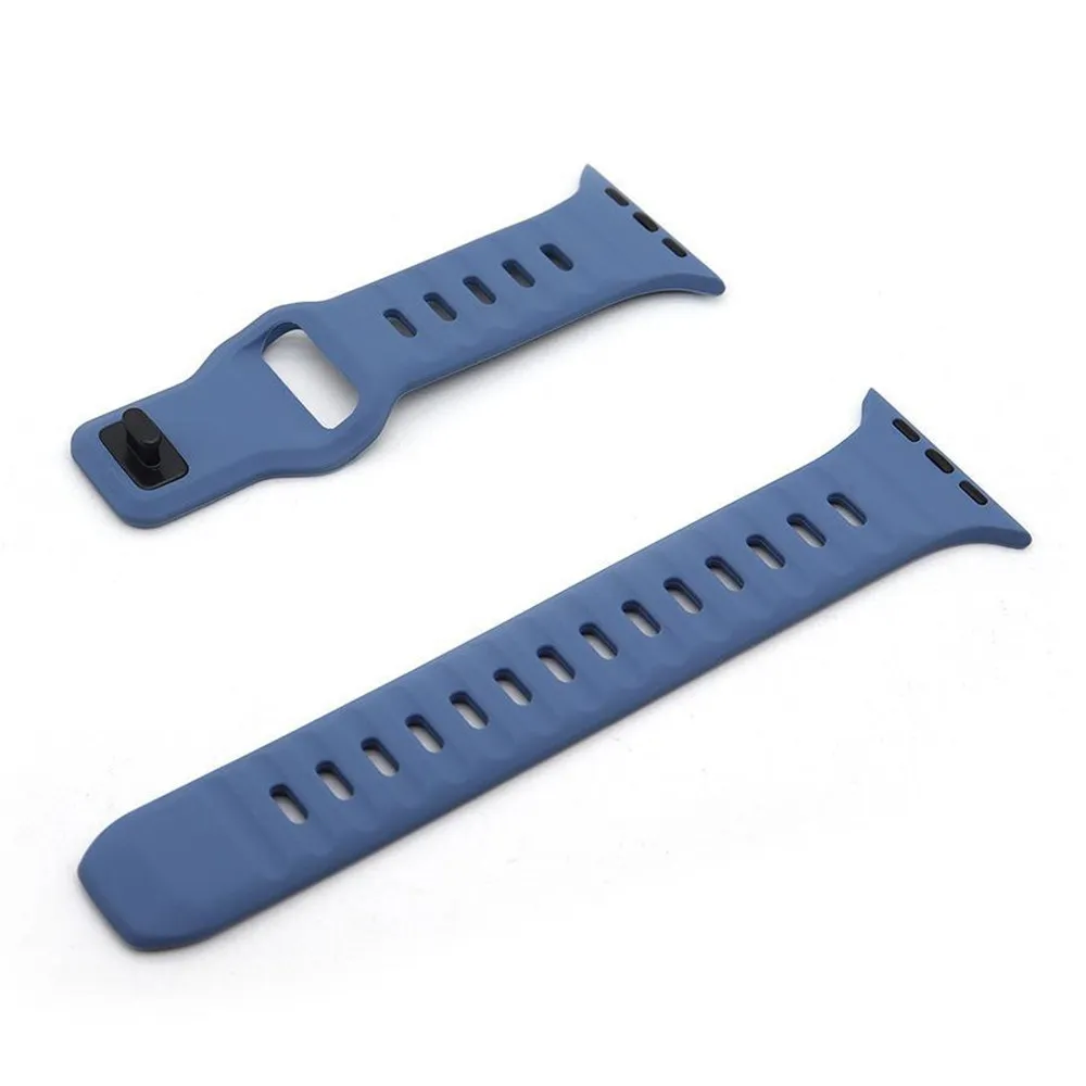 Soft Silicone Waterproof Sport Bands Compatible with Apple Watch 38mm 40mm 41mm 42mm 44mm 45mm 49mm