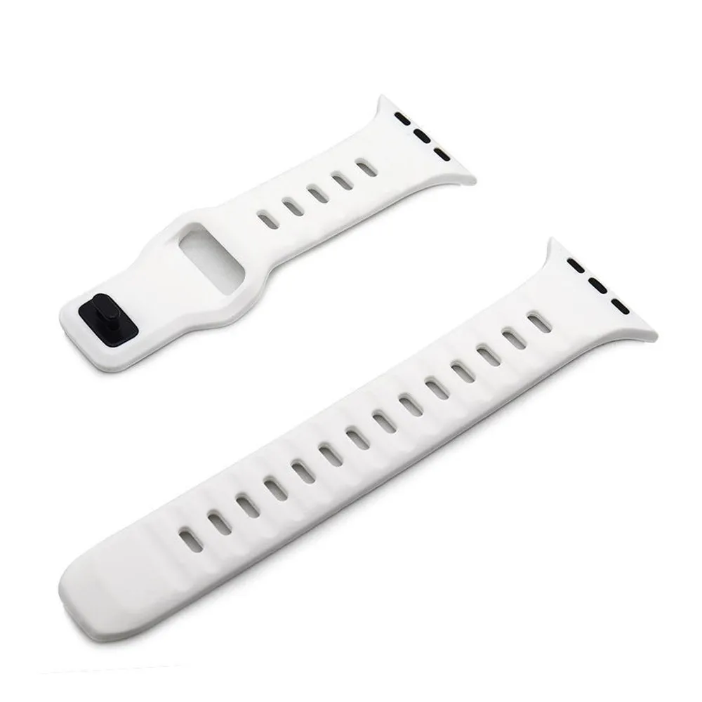 Soft Silicone Waterproof Sport Bands Compatible with Apple Watch 38mm 40mm 41mm 42mm 44mm 45mm 49mm