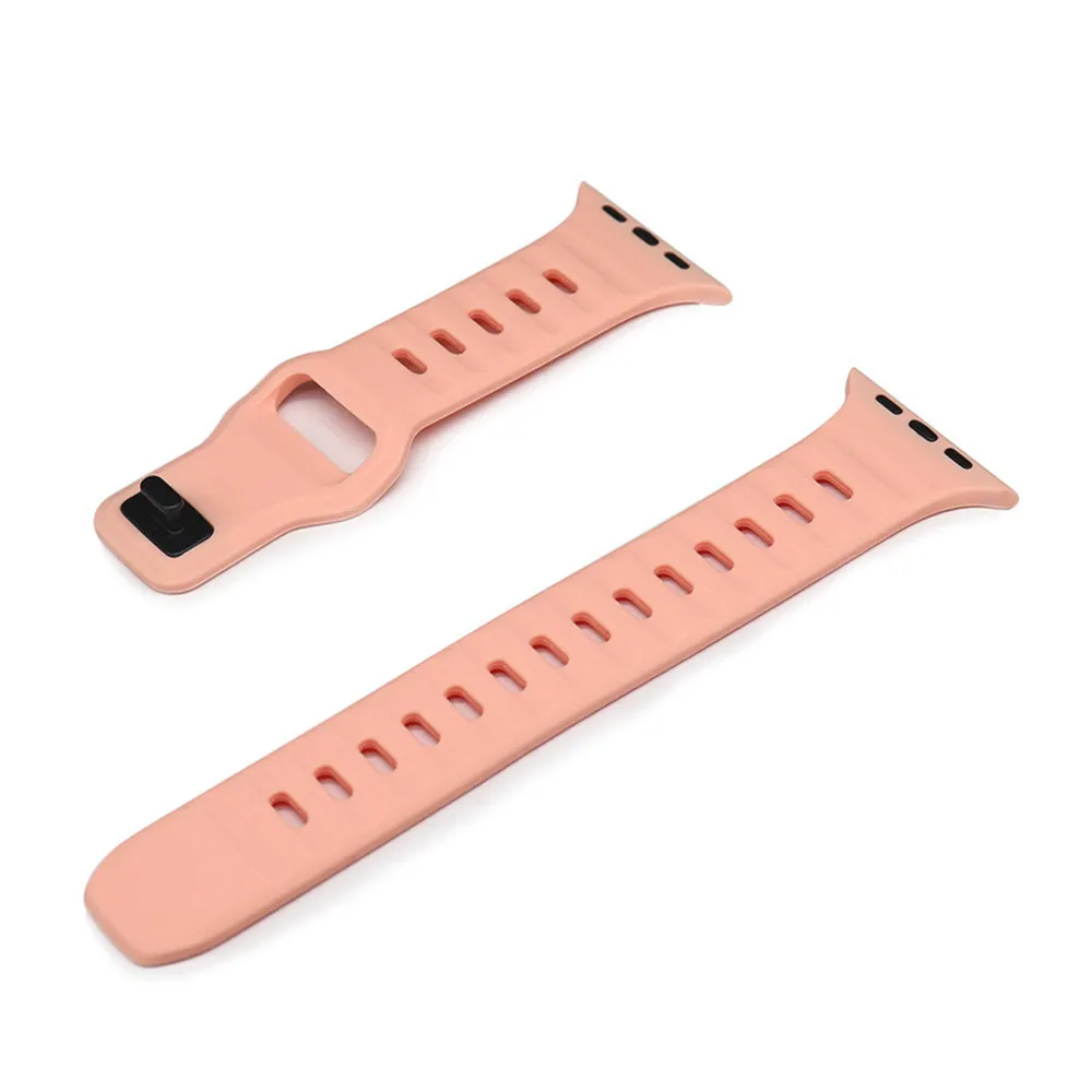 Soft Silicone Waterproof Sport Bands Compatible with Apple Watch 38mm 40mm 41mm 42mm 44mm 45mm 49mm