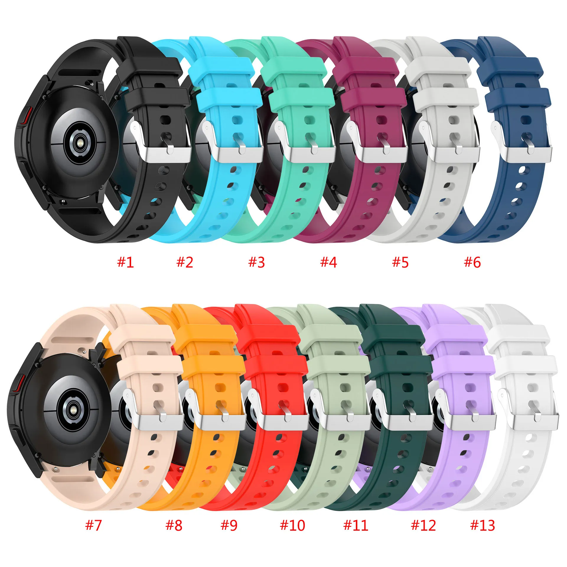 Colorful Silicone Band for Samsung Galaxy Watch 4 Classic 42/46mm, Galaxy Watch 4 40/44mm, Galaxy Watch 3 41mm Smartwatch