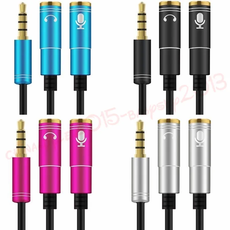 3.5mm Audio Splitter Cable, 1 Male to 2 Female Mic Y Splitter, AUX Splitter Cable for Computer, Laptop, Smartphone, Black