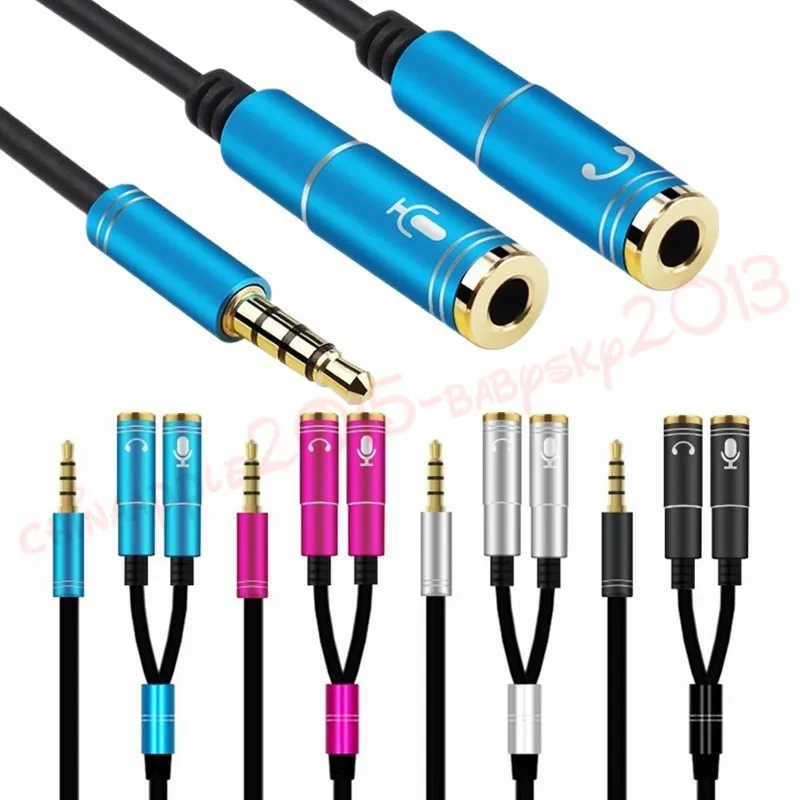 3.5mm Audio Splitter Cable, 1 Male to 2 Female Mic Y Splitter, AUX Splitter Cable for Computer, Laptop, Smartphone, Black