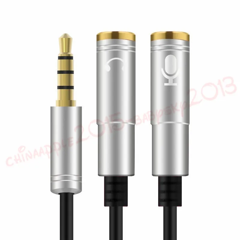 3.5mm Audio Splitter Cable, 1 Male to 2 Female Mic Y Splitter, AUX Splitter Cable for Computer, Laptop, Smartphone, Black