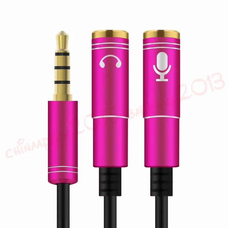 3.5mm Audio Splitter Cable, 1 Male to 2 Female Mic Y Splitter, AUX Splitter Cable for Computer, Laptop, Smartphone, Black