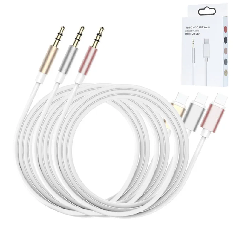 Type-C USB to 3.5mm Jack Headphone Car Stereo AUX Audio Cable Adapter Cord for Mobile Phone with Retail Box