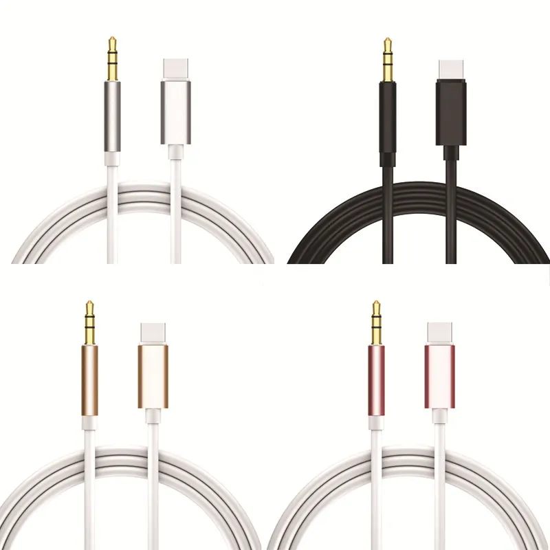 Type-C USB to 3.5mm Jack Headphone Car Stereo AUX Audio Cable Adapter Cord for Mobile Phone with Retail Box