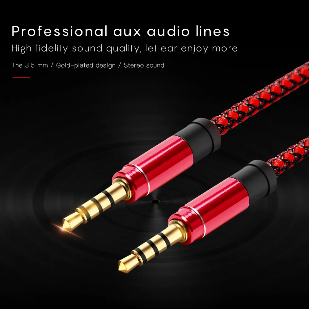 3.5mm Auxiliary AUX Extension Audio Cable, Unbroken Metal Fabric Braided Male Stereo Cord for iPhone X/8/7/6, MP3, Speaker, Tablet, PC 1.5M/3M