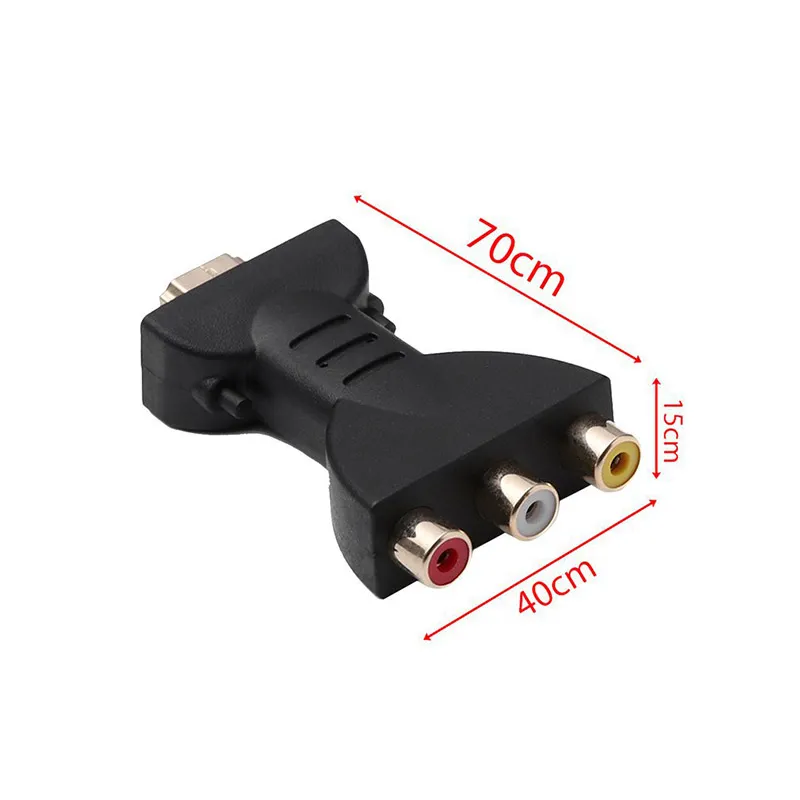 1080P HDMI to 3 RCA Male AV Converter Cable - HDMI-Compatible, RGB Audio Video Adapter Cord