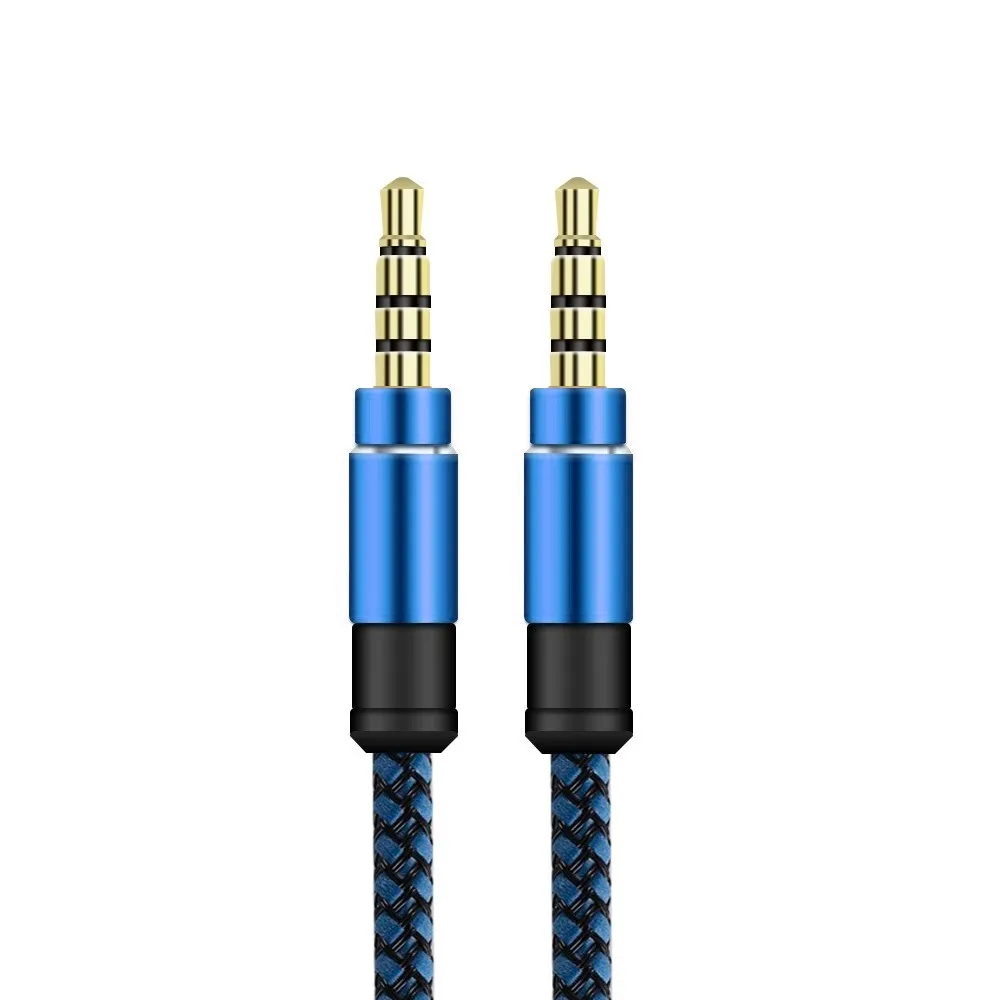 Durable nylon-jack audio cables for Samsung Tablet, PC, MP3, in various lengths