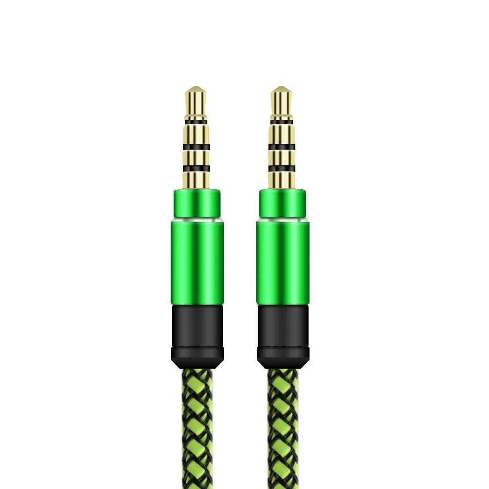 Durable nylon-jack audio cables for Samsung Tablet, PC, MP3, in various lengths