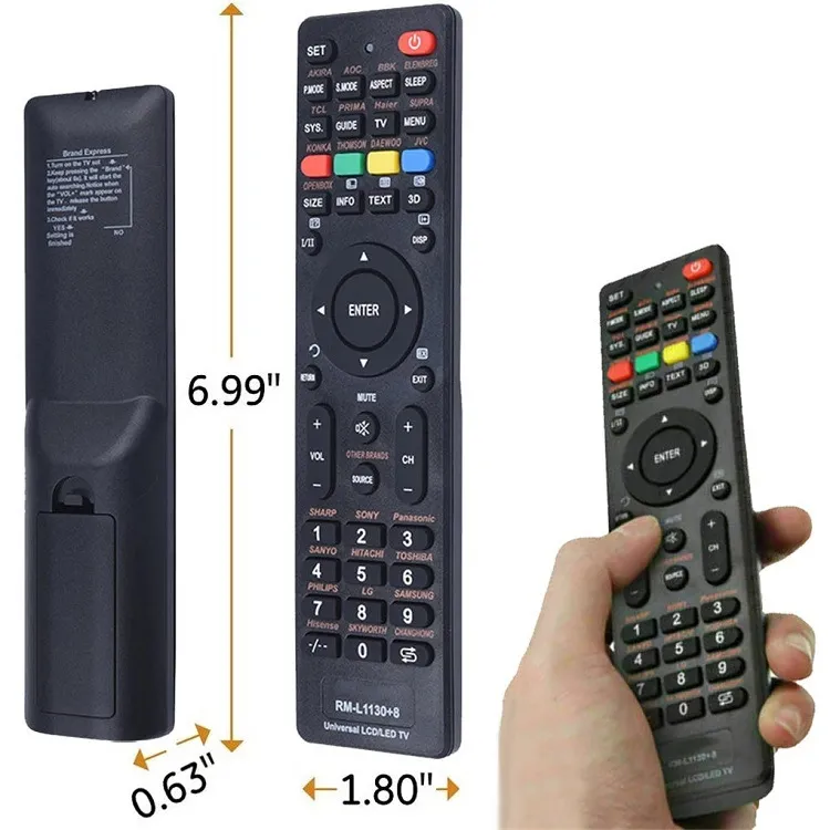 RM-L1130 Universal Remote Control - Multi-Brand LCD/LED TV Replacement for Samsung, LG, Sony, Panasonic, Philips