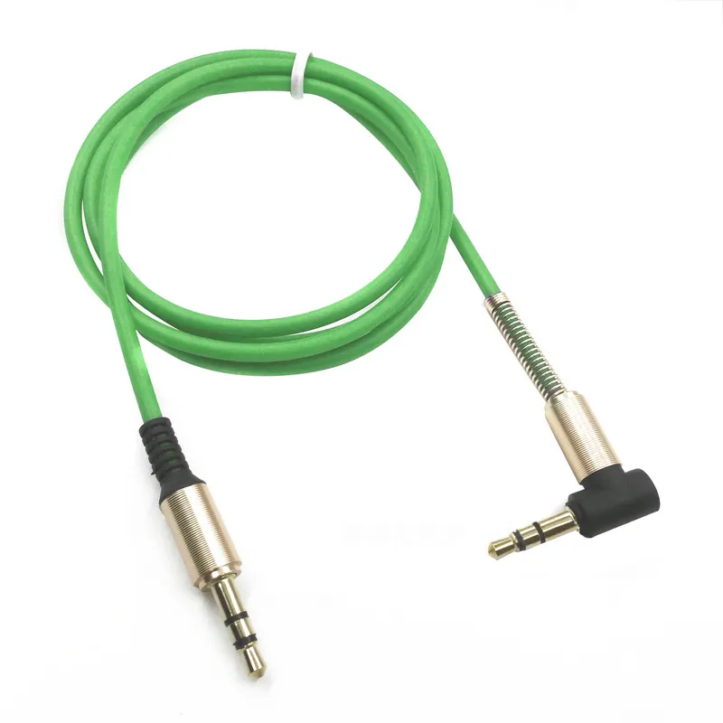 3.5mm Male To Male Right Angle Auxiliary Car Stereo Audio AUX Cable Metal for Phones Car iphone Headphones