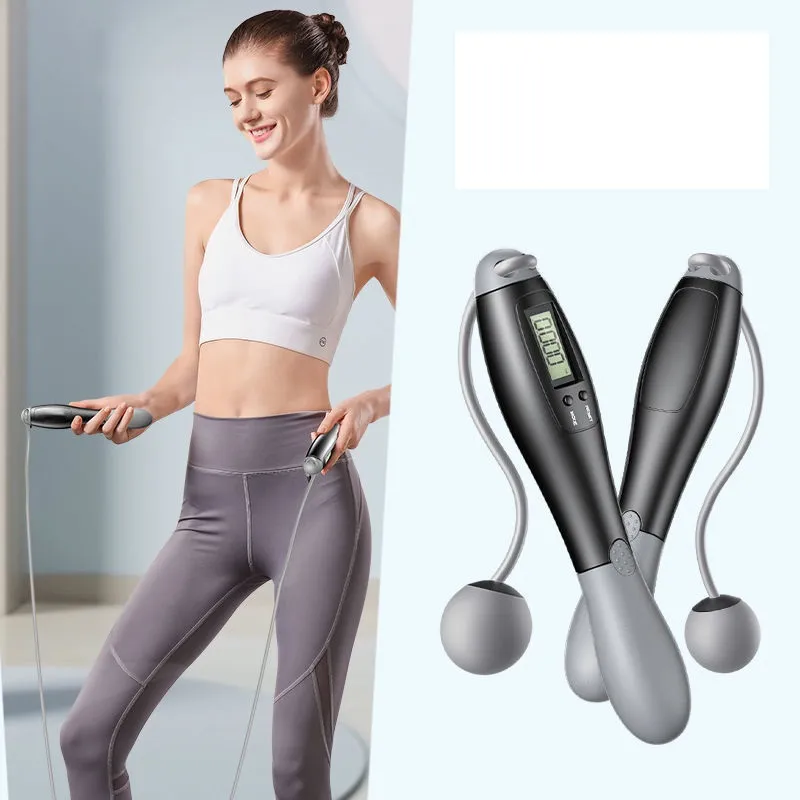 Cordless Jump Rope with Digital Calorie Counter for Indoor Skipping Fitness Exercise