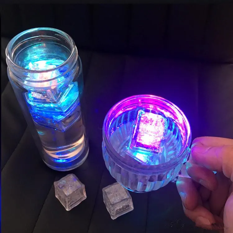 LED Gadget Aoto colors Mini Romantic Luminous Artificial Ice Cube Flash Light Wedding Christmas Party Decoration