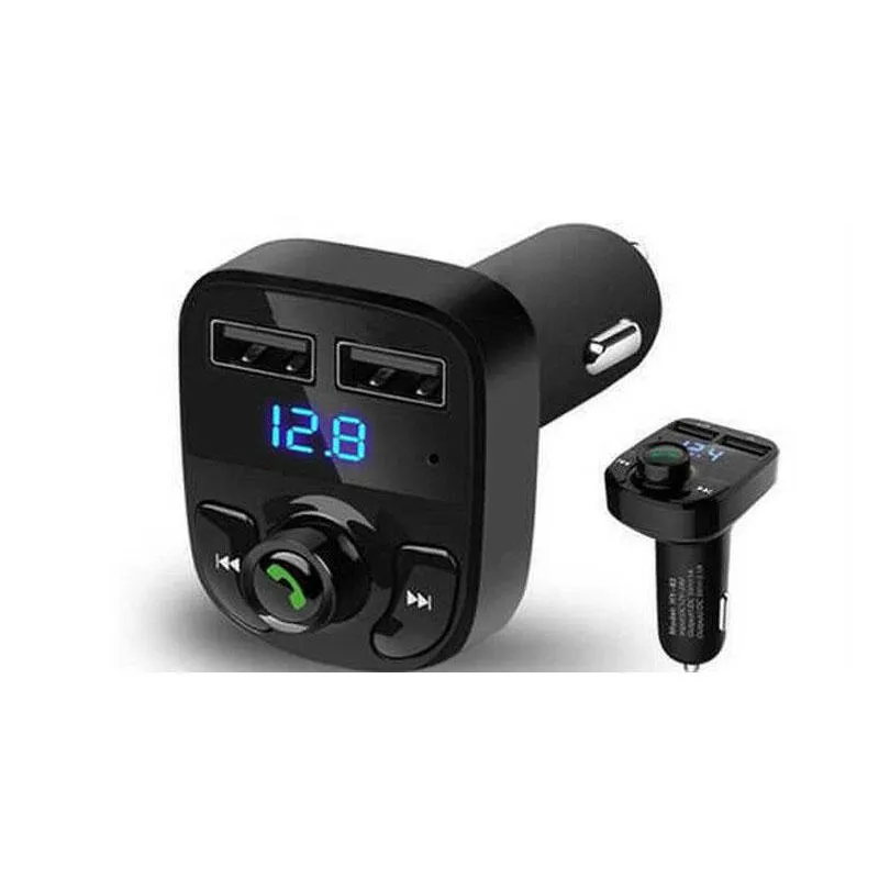 Bluetooth FM Transmitter Car Kit with Dual USB 3.1A Quick Charge, Handsfree Audio Receiver, MP3 Player, Aux Modulator - Black