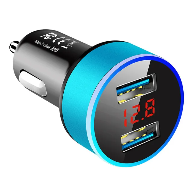 3.1A Car Charger For Cigarette Lighter USB Voltage Display Adapter Fast Charging For iPhone Samsung Huawei Xiaomi OPPO