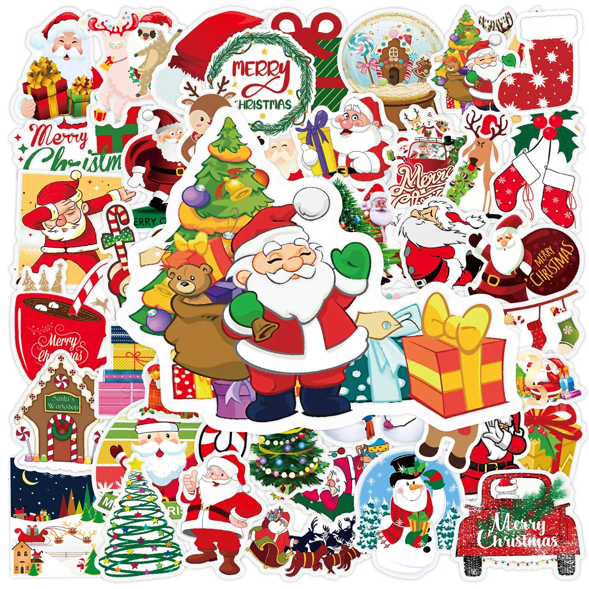 DHL Christmas Holiday DIY Sticker Posters Graffiti Skateboard Snowboard Laptop Luggage Motorcycle Bike Home Decal Gifts for Kids 