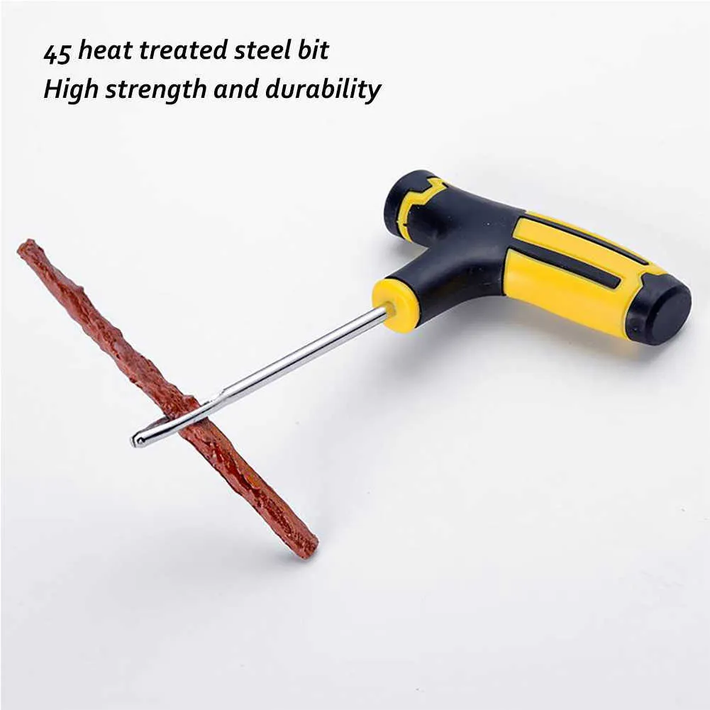 New Car Tire Repair Tool Tire Repair Kit Studding Tool Set Auto Bike Tubeless Tire Tyre Puncture Plug Garage Tools with Rubber Strip