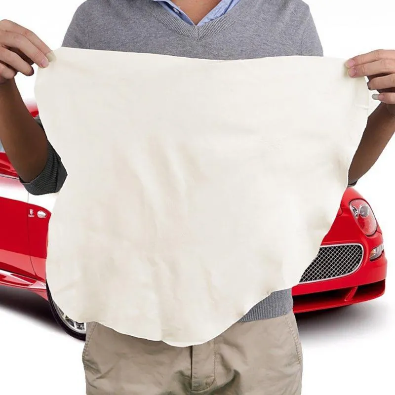 60x80cm Genuine Chamois Leather Cloth for Car Cleaning - Natural, Absorbent, Quick-Dry, Streak & Lint-Free Towel