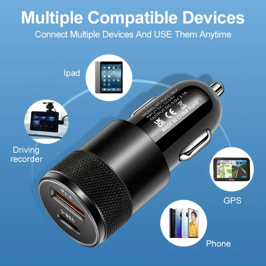 Quick 70W Car Charger Fast Charging Portable Battery Charger For Car Mobile Phone Car Charger For IPhone 11 12 13 14 XR