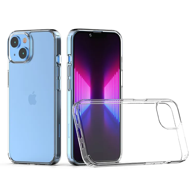 Clear Acrylic TPU Case for iPhone 7 to 15 Plus Pro Max, SE2 - 1.5mm Shockproof Transparent Protective Back Cover