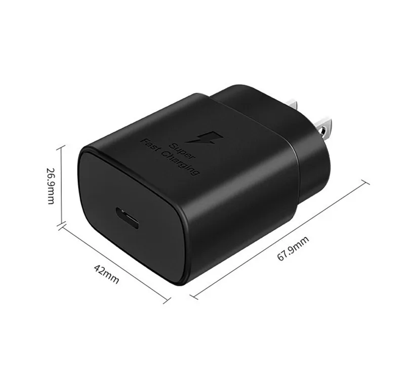 25W PD Charger Adapter for Samsung S23/S22/S21 Note, USB C Quick Charge PPS Socket US/EU, ZYCZ-93