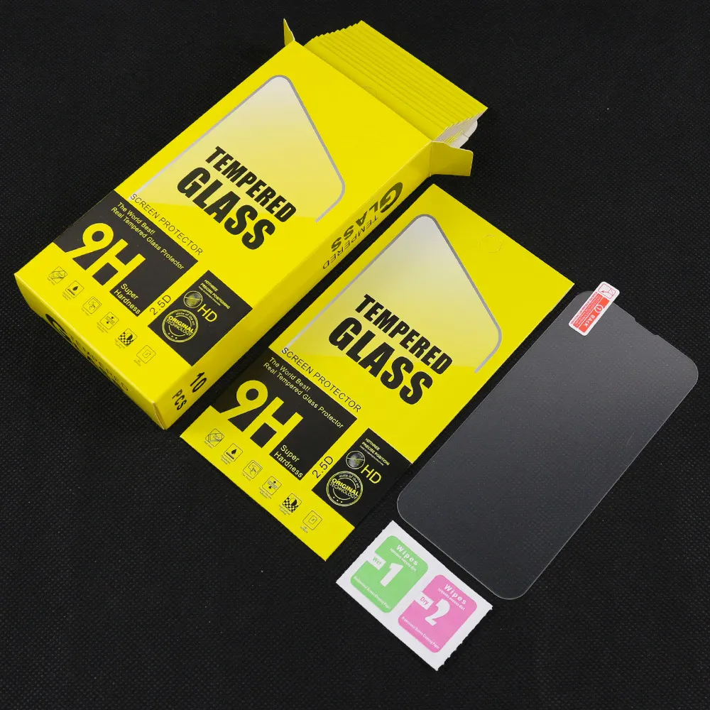 Tempered Glass Screen Protector for iPhone 15 14 13 12 Mini 11 Pro Max X Xs Max 8 7 6 Plus Samsung A71 A21 LG stylo 6 Aristo 5