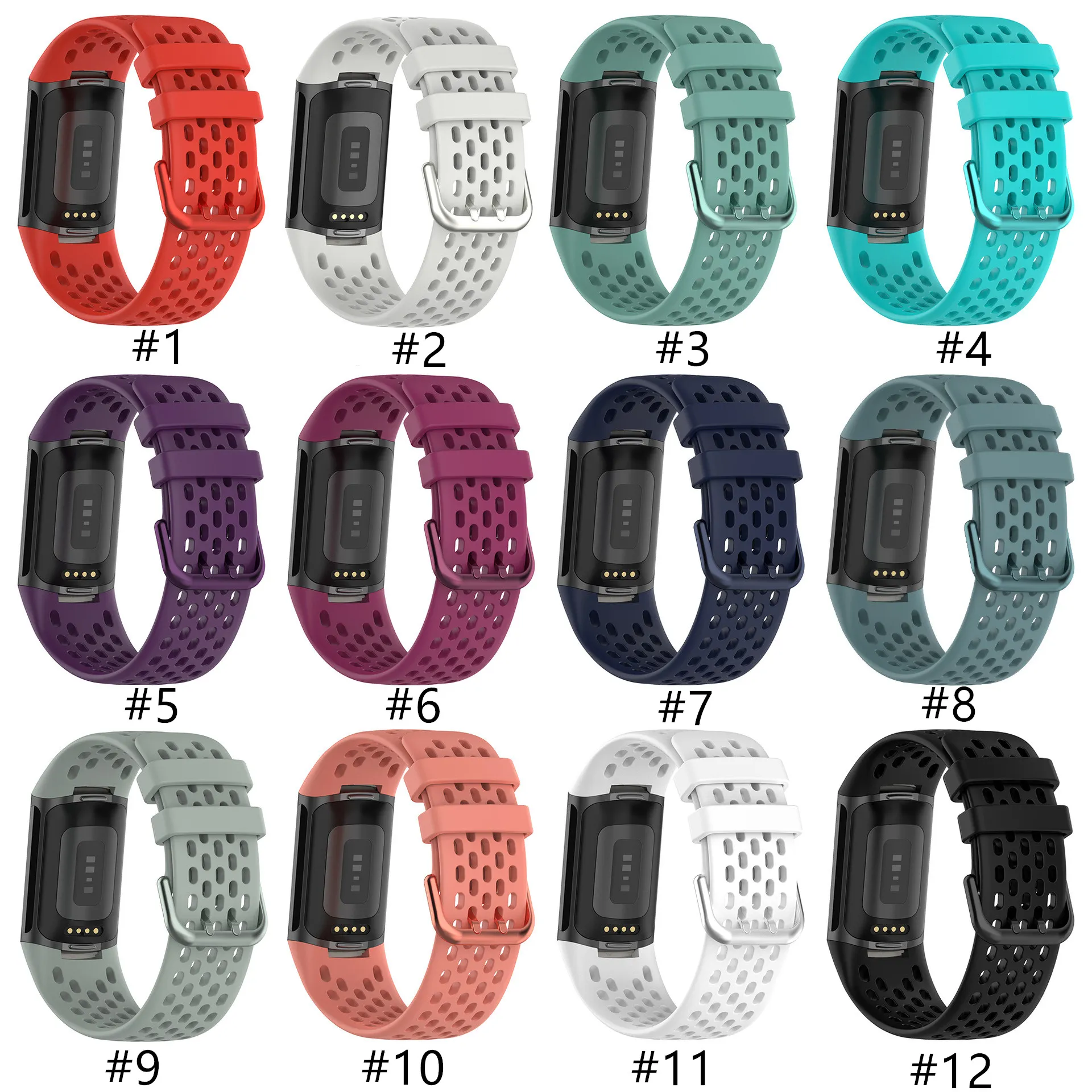 Fitbit Charge 5 Breathable TPU Wrist Band - Soft, Comfortable Strap for Fitbit Charge5 Smart Watch - Available in Small and Large Sizes