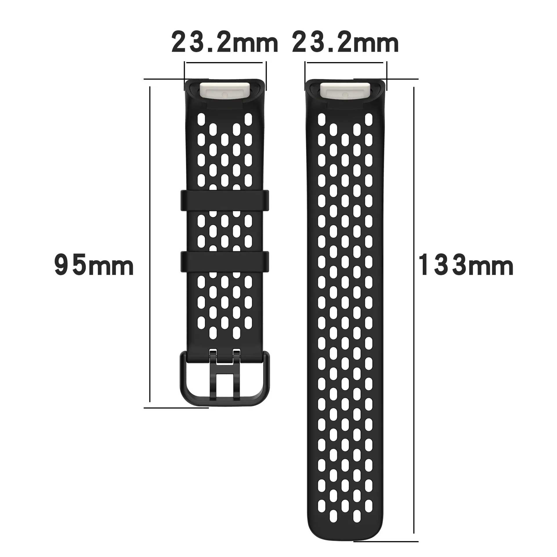 Fitbit Charge 5 Breathable TPU Wrist Band - Soft, Comfortable Strap for Fitbit Charge5 Smart Watch - Available in Small and Large Sizes