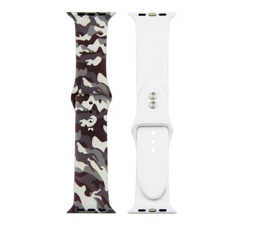 Floral Silicone Printed Straps for Apple Watch Bands, 38mm 40mm 42mm 44mm iWatch Series 1 2 3 4