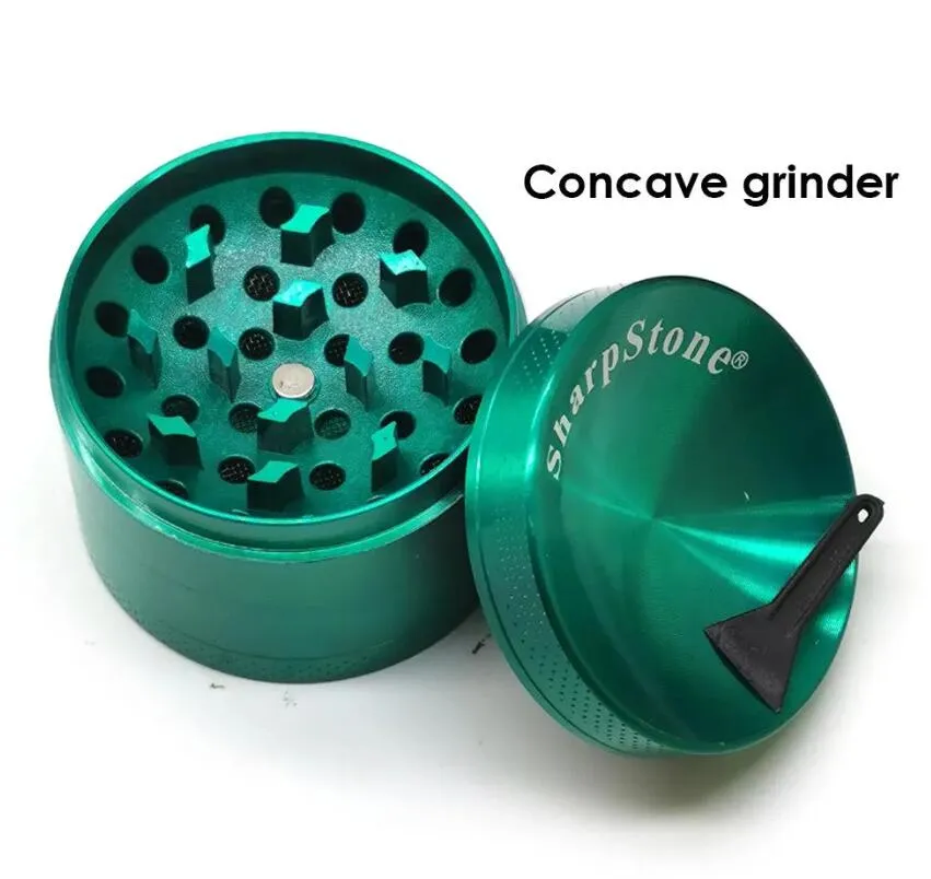 RandM Tornado 9000 Flat Concave SharpStone Grinders Smoking Herbal Spice Crusher 40 50 55 63mm Metal Grinder 4 Layers With Scraper Dry Herb Vaporizer