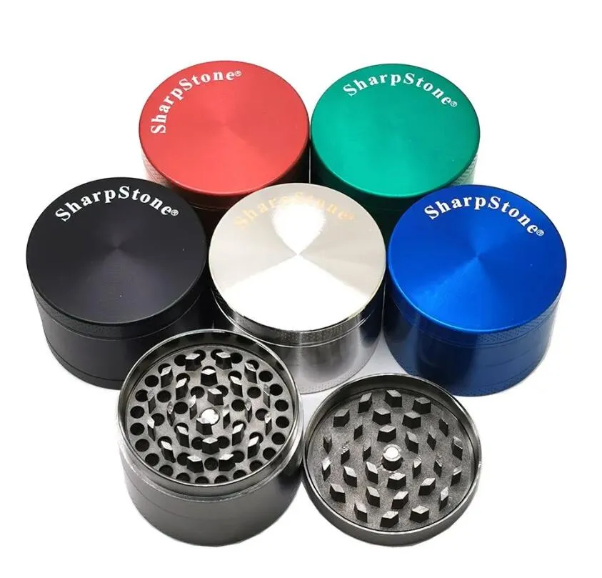 RandM Tornado 9000 Flat Concave SharpStone Grinders Smoking Herbal Spice Crusher 40 50 55 63mm Metal Grinder 4 Layers With Scraper Dry Herb Vaporizer