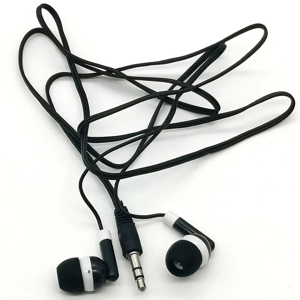 Bulk Disposable Earbuds - 3.5mm Plug, In-Ear Headphones for Schools, Museums, Concerts, MP3 & Mobile Phones