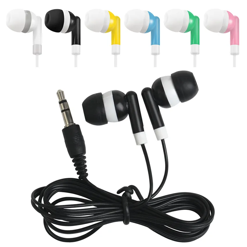 Bulk Disposable Earbuds - 3.5mm Plug, In-Ear Headphones for Schools, Museums, Concerts, MP3 & Mobile Phones