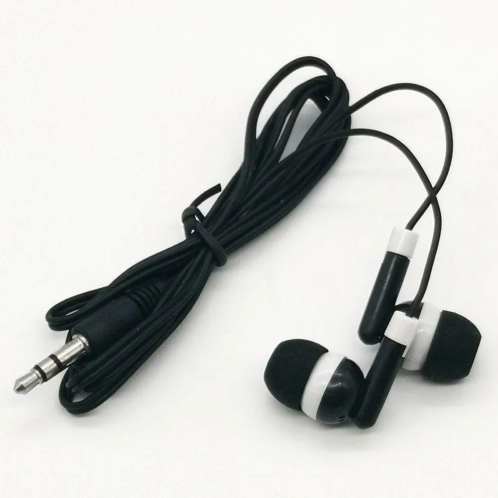 Bulk Disposable Earbuds - 3.5mm Plug, In-Ear Headphones for Schools, Museums, Concerts, MP3 & Mobile Phones