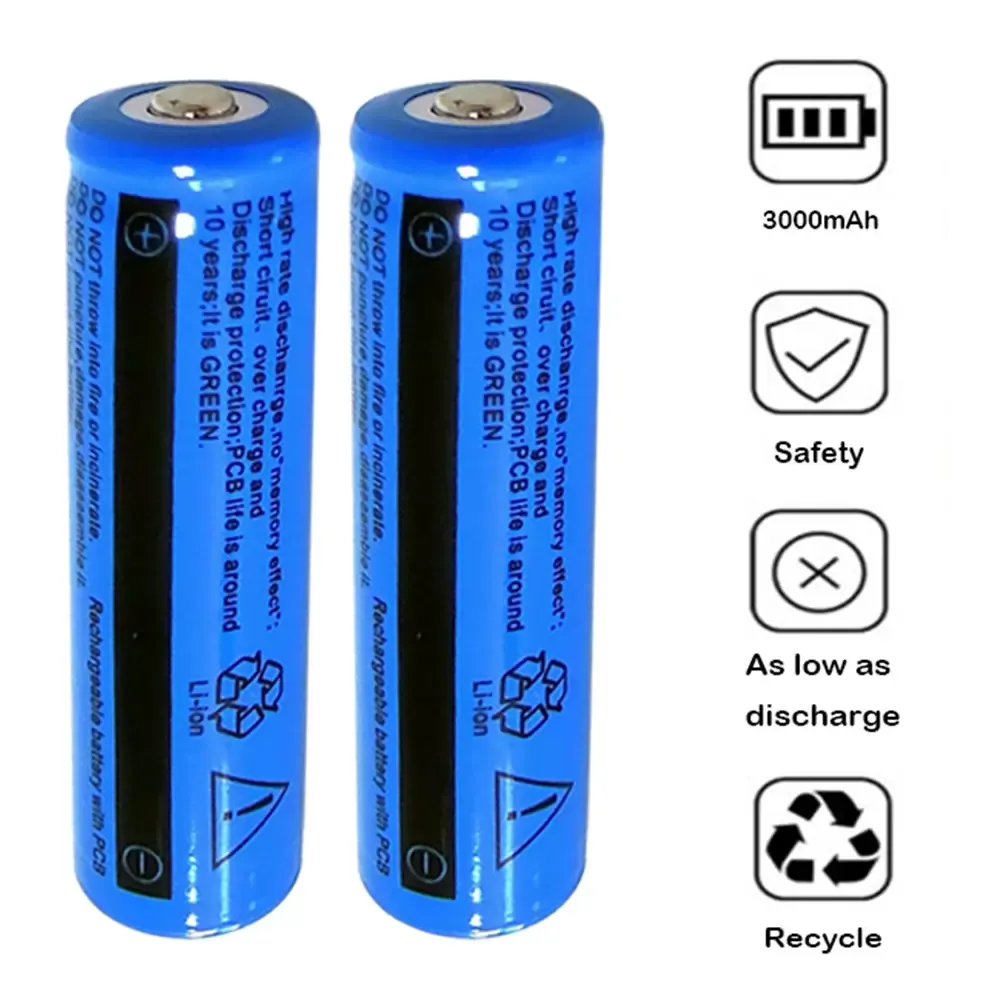 High Quality Rechargeable 18650 Battery 3000mAh 3.7V BRC Li-ion Battery for Flashlight Torch Laser Headlamp