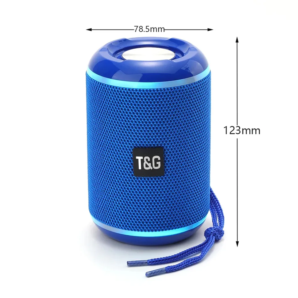 T&G TG291 Portable Wireless Bluetooth Speaker, Powerful Outdoor Bass HIFI Sound, with LED Light, Supports TF Card and FM Radio