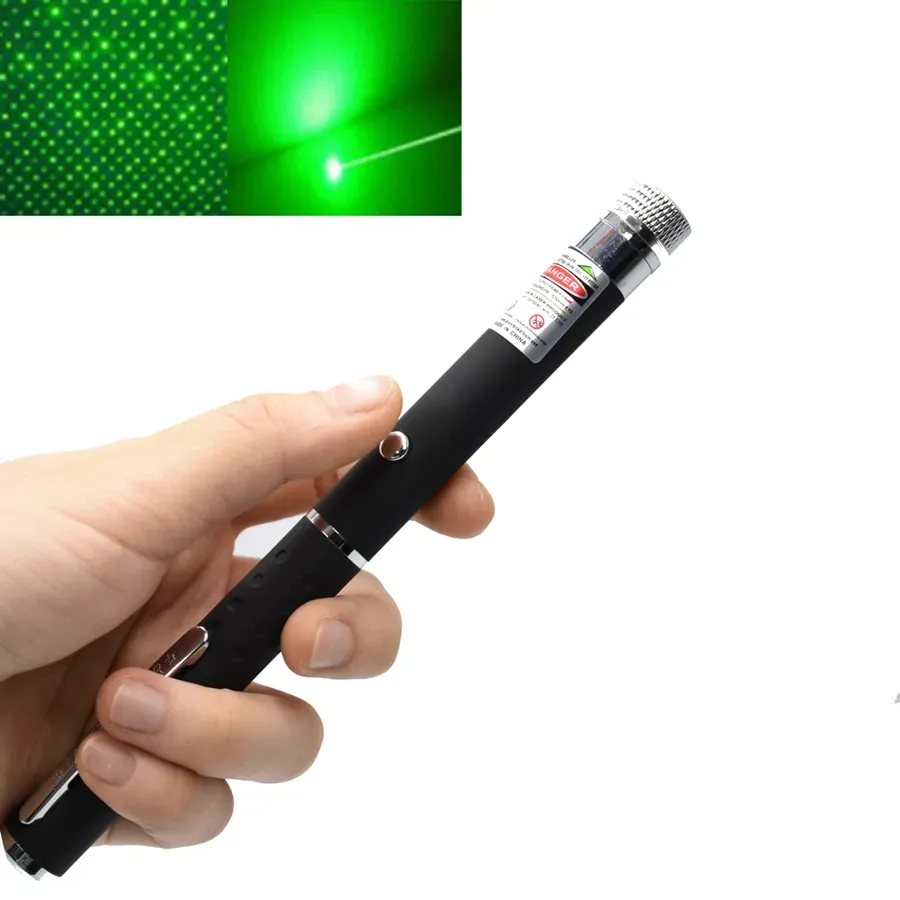 Green Laser Pointer Pen with Star Projector Cap - Dual Functionality, Portable Design