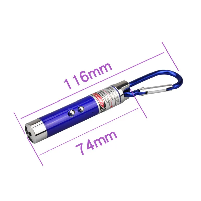 Mini 3-in-1 LED Laser Light Pointer Keychain Flashlight Torch Money Detector Light with 