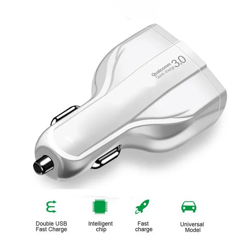 168dd 3port car charger 3 5a usb qc3 0 typec fast charging for iphone xiaomi samsung mini quick chargers vehicle adapter without package